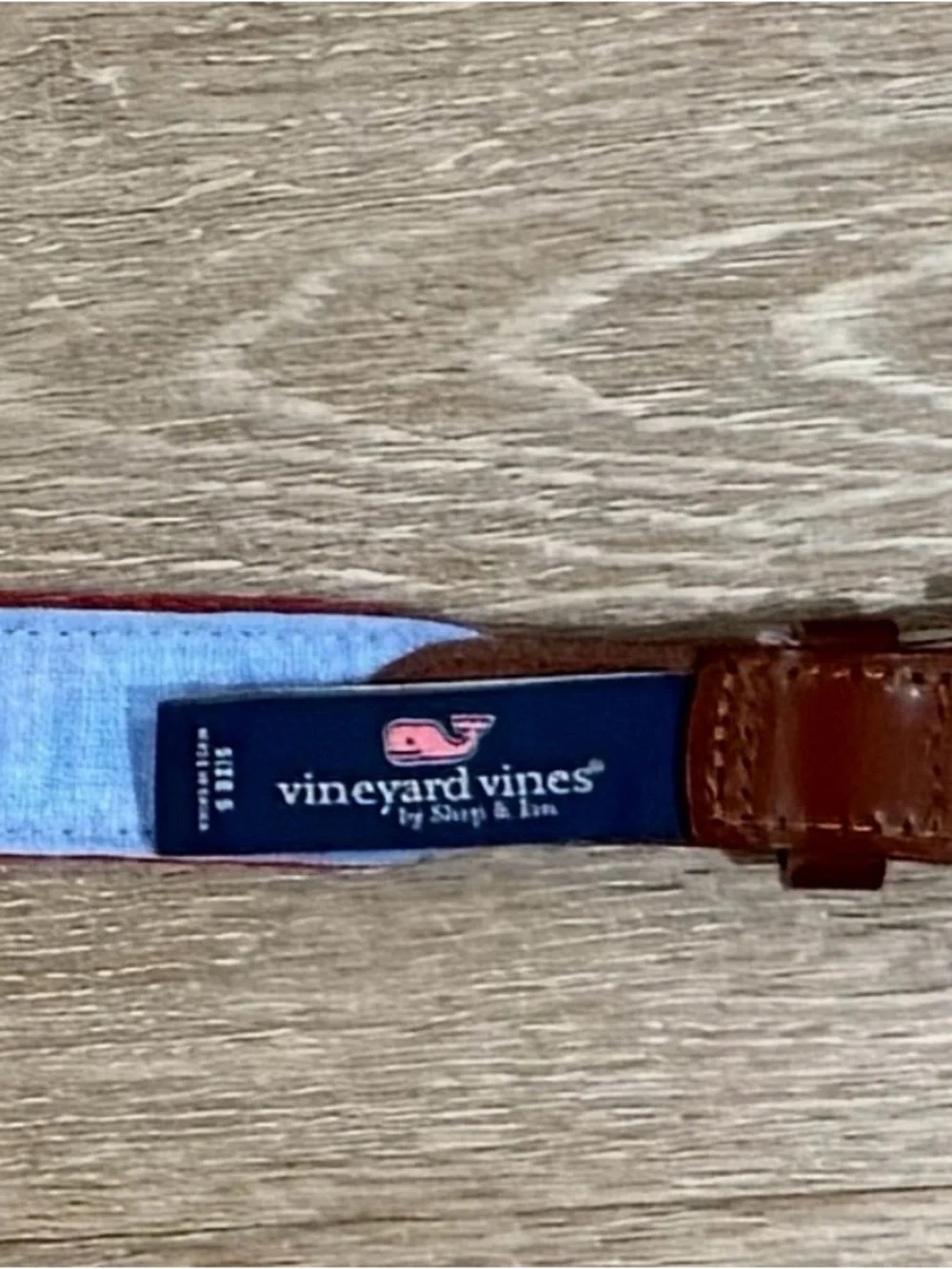 Vineyard Vines Red Lobster Web Belt with Leather Tip